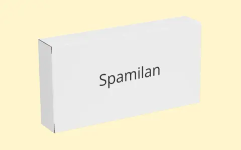 Białe pudełko z napisem "Spamilan". Zastanawiasz się, spamilan na co?